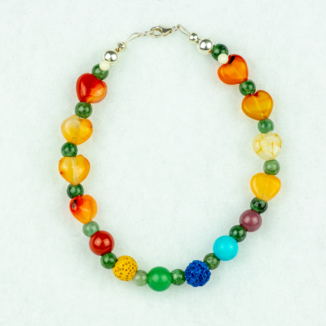Jade and Jasper Beaded Chakra Bracelet