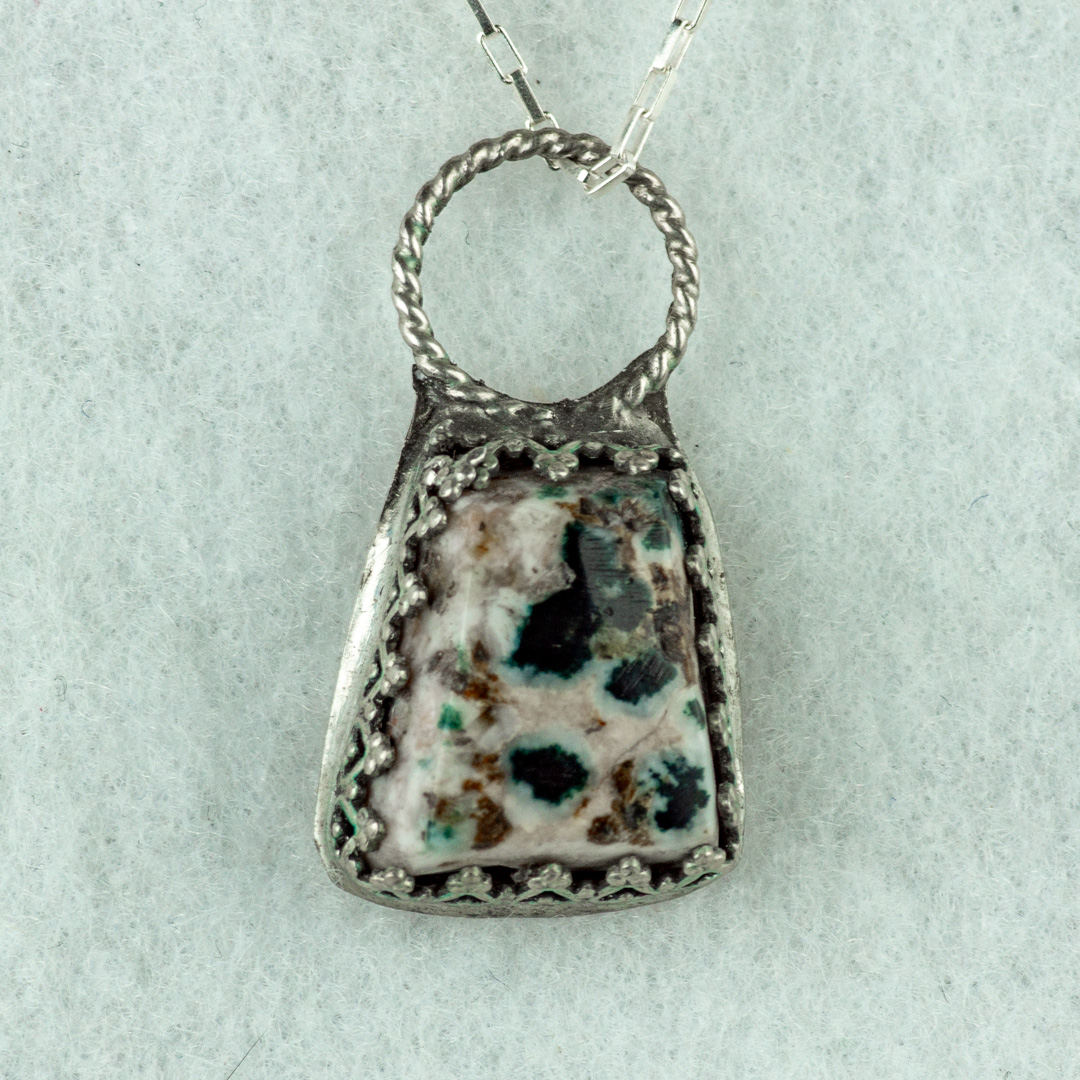 Spotted Jasper Pendant set in Sterling Silver