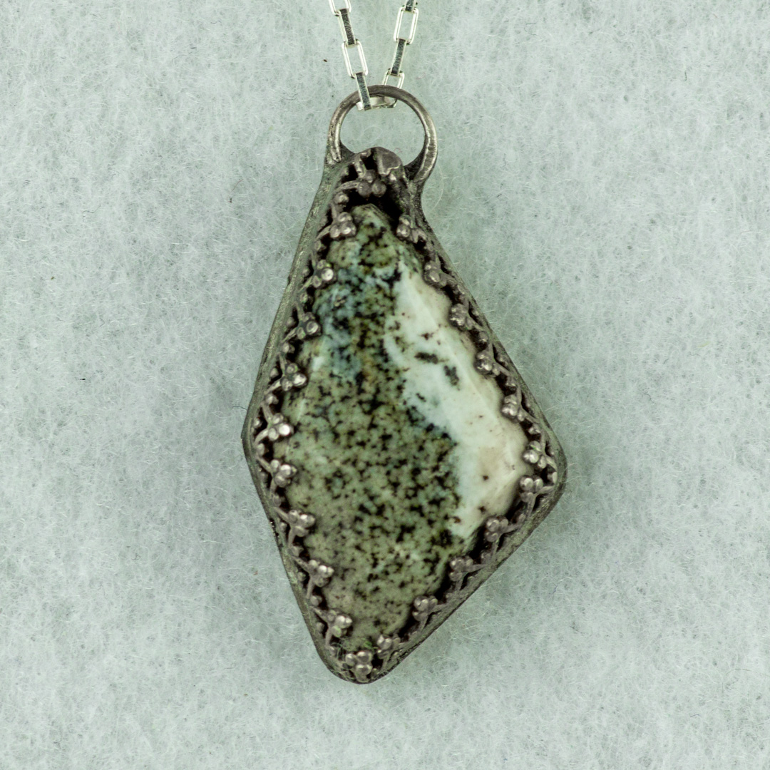 Spotted Jasper Pendant set in Sterling Silver