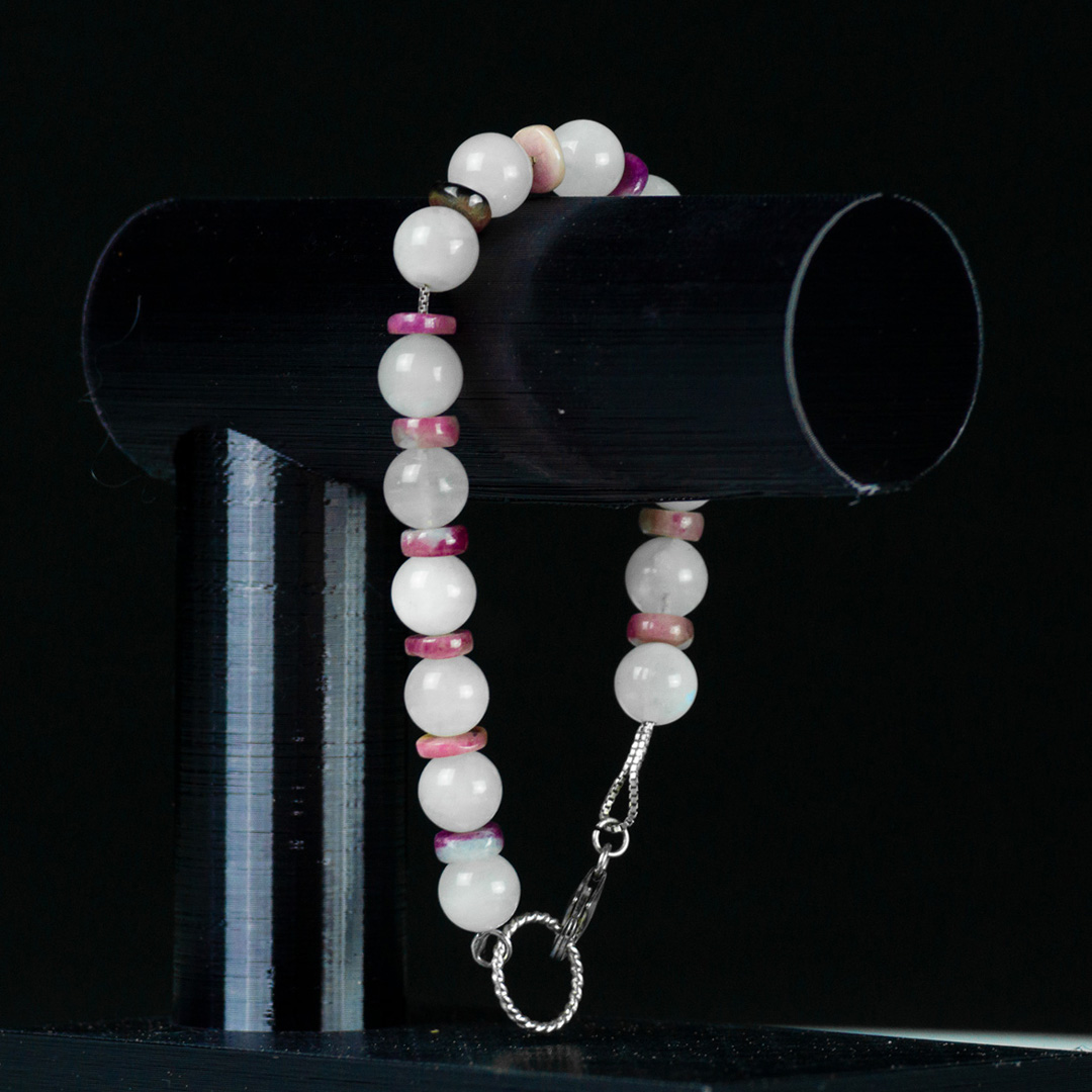 Aquamarine and Blue Lava Stone Beaded Bracelet
