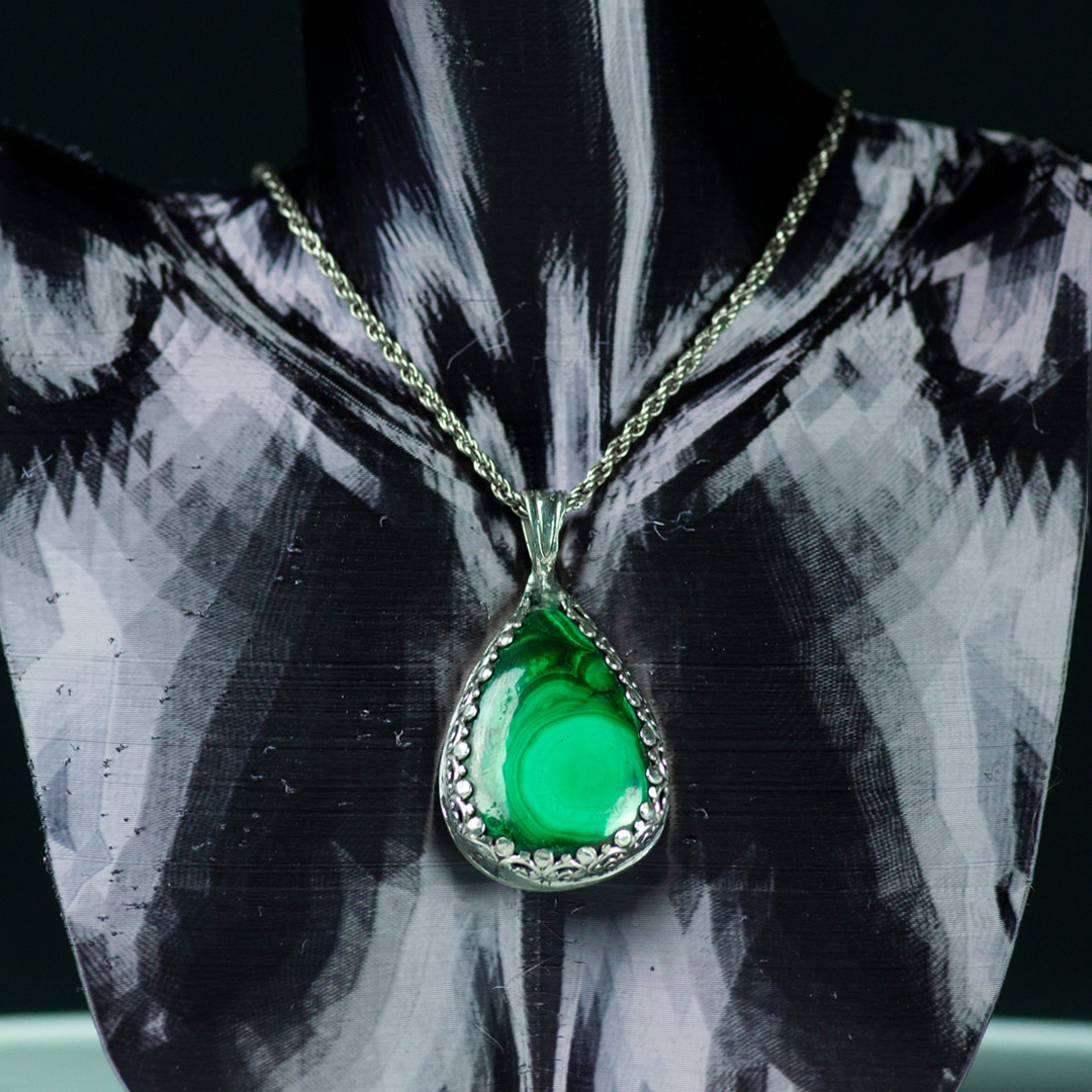 Speckled White Jasper Pendant set in Sterling Silver