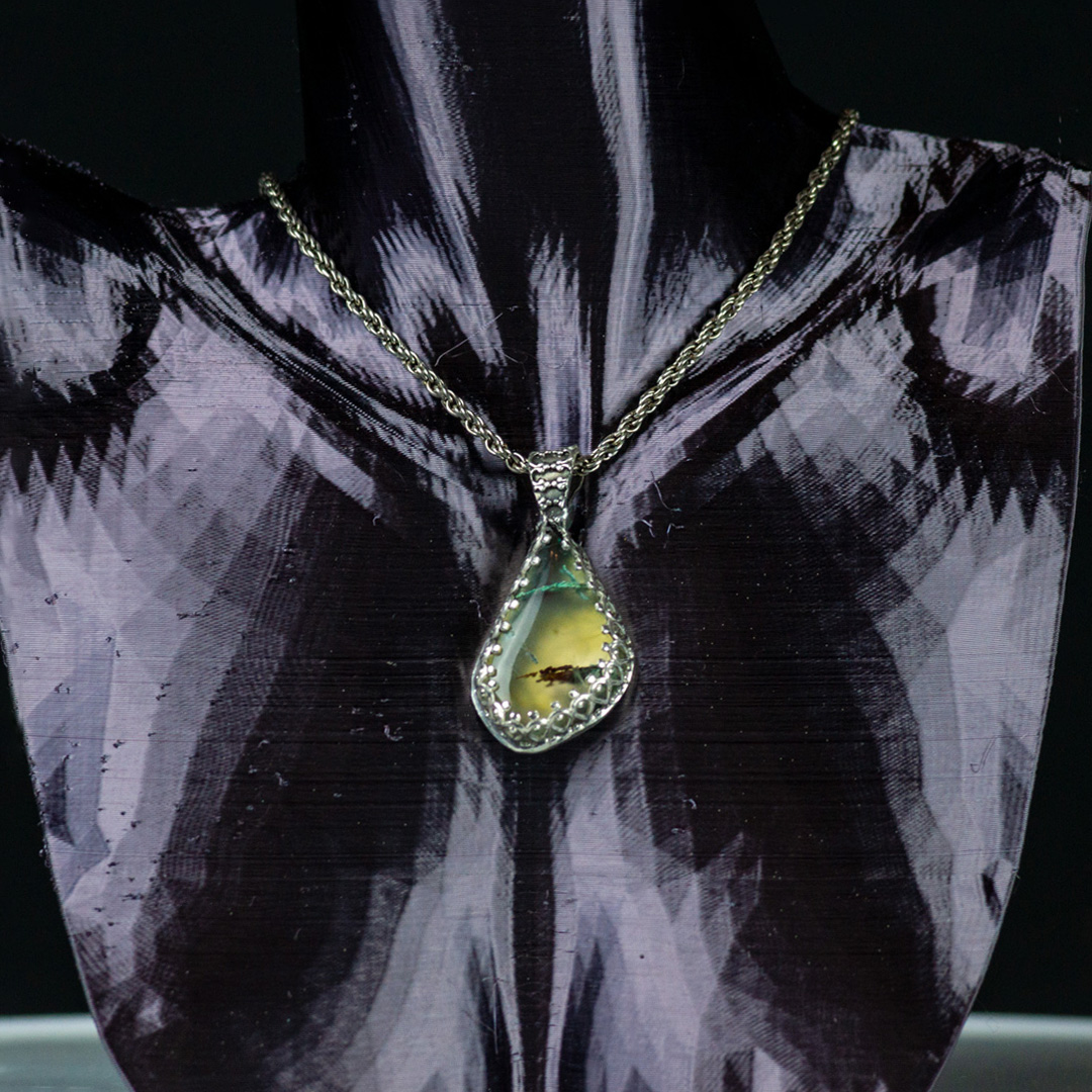 Oregon Fire Opal Pendant set in Sterling Silver