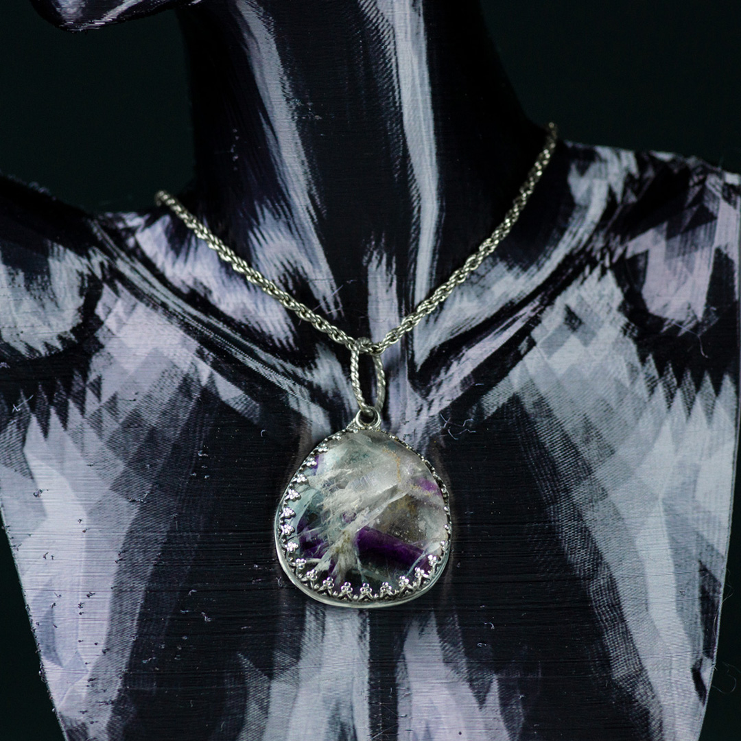 Moss Agate Pendant set in Sterling Silver