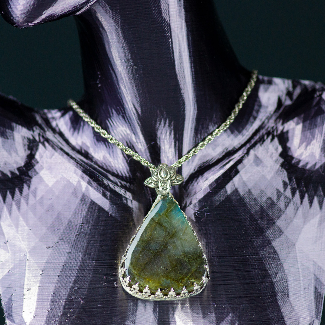 Blue Labradorite Pendant set in Sterling Silver